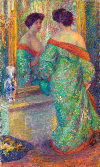 Dama reflejada en el espejo, antes de 1910 de Carl Newman