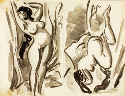 Dos desnudos femeninos, reclinadas de Carl Newman