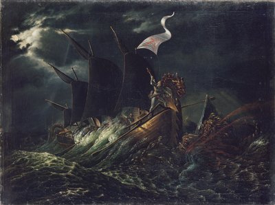Frithjof mata a dos trolls del océano de Carl Peter Lehmann