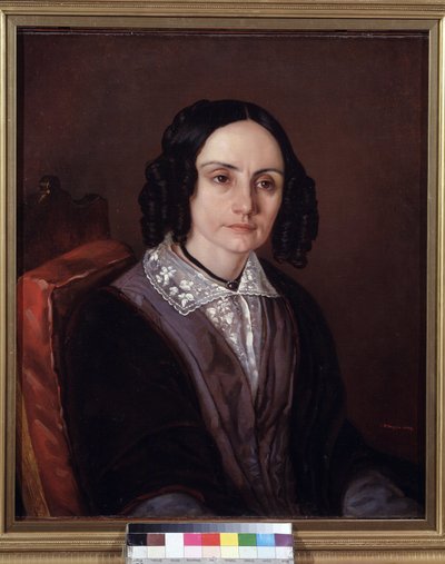 Retrato de la condesa Maria N. Volkonskaya (1805-1863) (Retrato de la condesa M.N. Volkonskaya). Esposa del príncipe Serge Volkonvski (1788-1865), quien participó en la insurrección decembrista o decembrista en 1825. Por esto fue condenado al exilio y su de Carl Peter Mazer