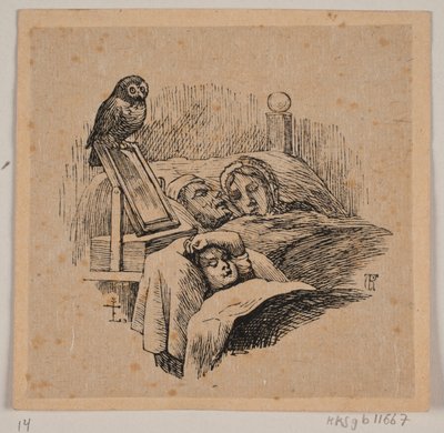 Til Uglspil como niño, durmiendo en su cuna de Carl Peter Theodor Rothweiler