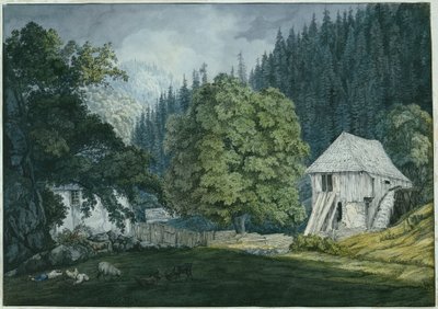 Schneidemühle en el Beuerner Thale (hoja 8 del cuaderno de bocetos de los alrededores de Baden) de Carl Philipp Fohr