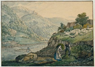Stolzeneck am Neckar (hoja 19 del cuaderno de bocetos de la región de Neckar) de Carl Philipp Fohr