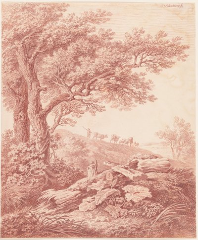 Árboles Antiguos en un Paisaje Pastoral de Carl Philipp Schallhas