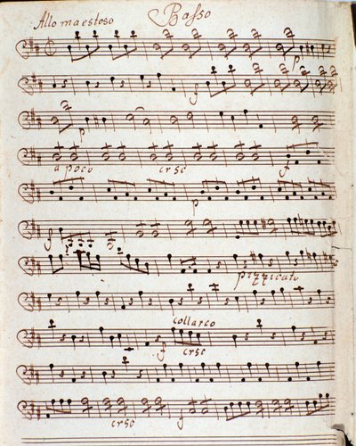 Página de la partitura del Concierto en re mayor de Karl Philipp Stamitz de Carl Philipp Stamitz