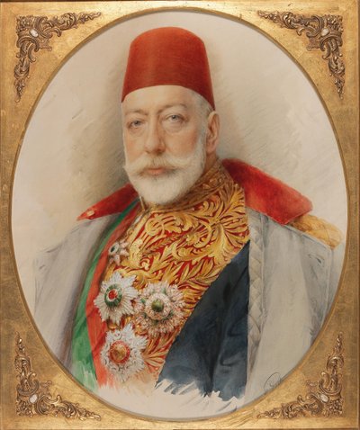 Retrato de Mehmed V 1844-1918, Sultán y Califa del Imperio Otomano de Carl Pietzner