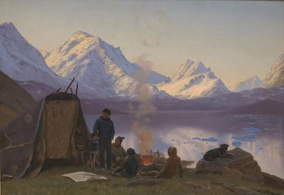 Un asentamiento groenlandés en un fiordo. Verano de Carl Rasmussen
