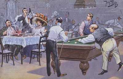 Escena cómica en una sala de billar de Carl Robert Arthur Thiele