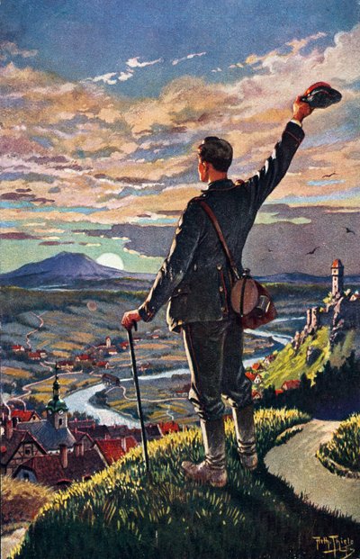 EL REGRESO DEL SOLDADO A CASA - ilustración de Carl Robert Arthur Thiele (1860-1936) de Carl Robert Arthur Thiele