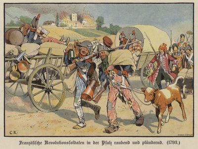 Soldados franceses robando y saqueando en el Palatinado de Carl Röchling