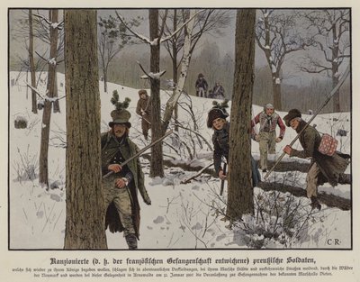 Soldados prusianos evadiendo la captura francesa, enero de 1807 de Carl Röchling