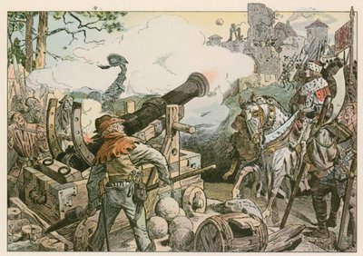 Federico I (1371-1440) luchando contra la familia Von Quitzow en 1414 de Carl Rohling