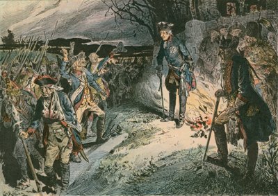 Federico el Grande (1712-1786) después de la derrota en la Batalla de Hochkirch en 1758 de Carl Rohling