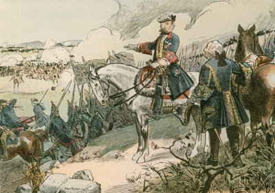 Federico el Grande (1712-1786) en la Batalla de Hohenfriedberg en 1745 de Carl Rohling