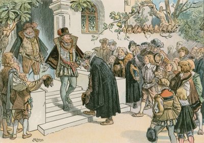 Joachim Friedrich inaugurando el Gymnasium Joachimsthalsches en 1607 de Carl Rohling