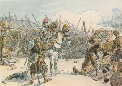 Joachim II liderando la batalla en las Guerras Turcas en 1542 de Carl Rohling