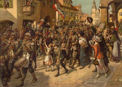 La Movilización en 1914. Imagen para la Enseñanza de Historia en las Escuelas, 1915 de Carl Rohling