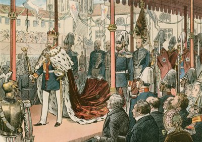 La coronación de Guillermo I, Rey de Prusia y primer Emperador Alemán (1797-1888), en Königsberg en 1861 de Carl Rohling
