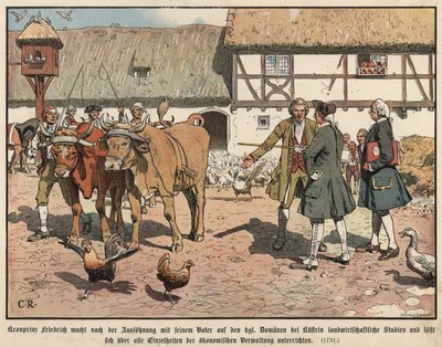 El príncipe heredero Federico de Prusia estudiando agricultura de Carl Röchling