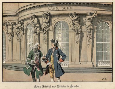 Federico el Grande y Voltaire en Sanssouci de Carl Röchling