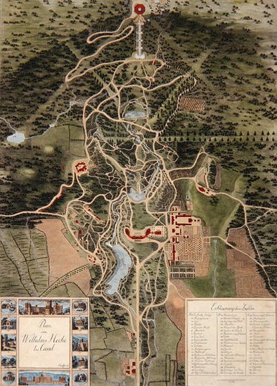 Plano de Wilhelmshöhe cerca de Kassel de Carl Schaeffer