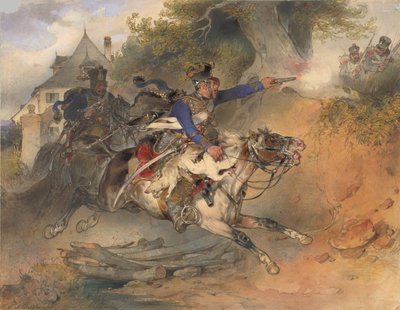 El húsar forrajero, 1840 de Carl Schindler