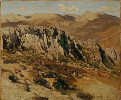 Paisaje rocoso cerca de Olevano de Carl Schuch