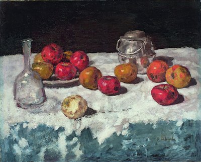 Naturaleza muerta con manzanas de Carl Schuch