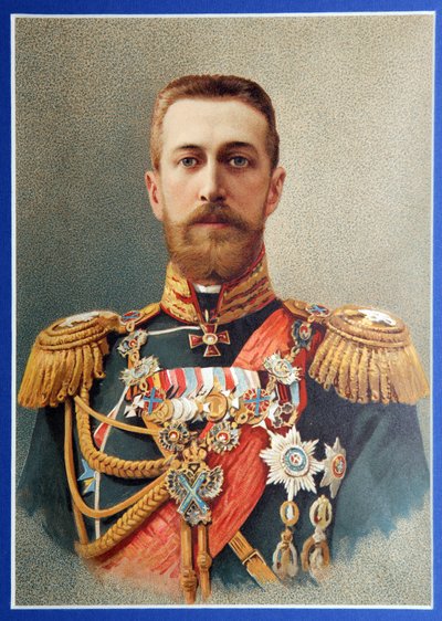 Retrato del Gran Duque Nikolai Nikolayevich de Rusia (1831-1891). Obra de Carl Schultz (1823-1876), litografía en color, hacia 1850. Arte alemán de Carl Schultz
