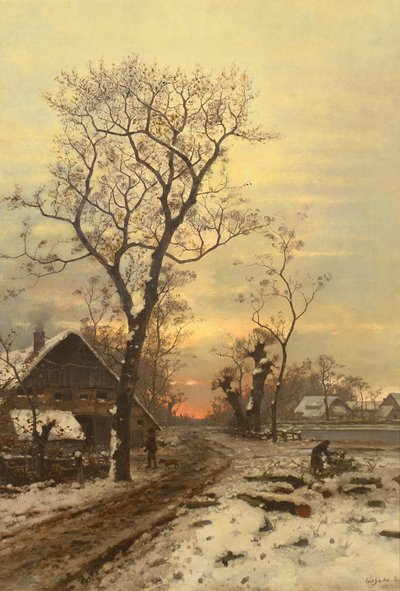 Volviendo a casa en una noche de invierno de Carl Schultze