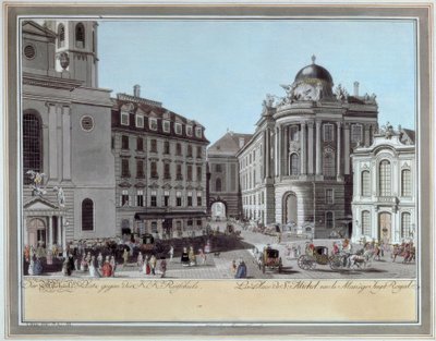 La plaza de San Miguel hacia la escuela de equitación K.K. de Carl Schütz