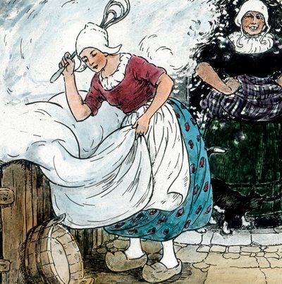 Hermanos Grimm - Cuentos de hadas - Madre Hulda. Imagen fechada hacia 1910. Archivo Carl Simon de Carl Simon