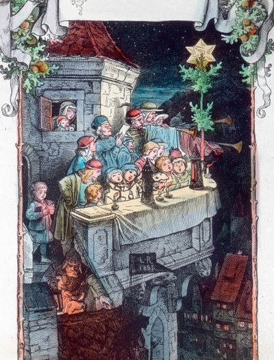 Gloria a Dios en las alturas. Ilustración del pintor y artista gráfico alemán Fritz Richter (1904 - 1981). Fecha de la imagen: hacia 1930. Archivo Carl Sinon de Carl Simon