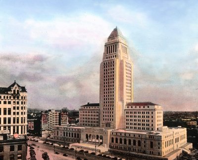 Estados Unidos de América, California, Ayuntamiento de Los Ángeles, construido entre 1926 - 1928, fecha de la imagen: hacia 1931. Archivo Carl Simon de Carl Simon