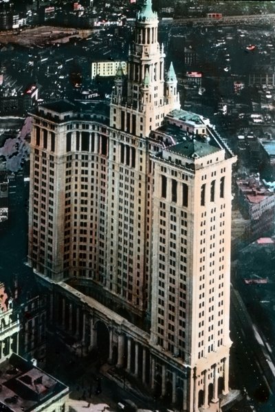 Estados Unidos de América, Nueva York, Edificio Municipal de Manhattan, construido entre 1907-1914, fecha de la imagen: hacia 1920. Archivo Carl Simon de Carl Simon