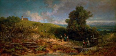 En el sendero de la iglesia de Carl Spitzweg
