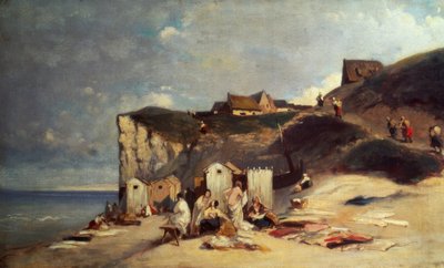 Mujeres bañándose en el mar cerca de Dieppe I de Carl Spitzweg