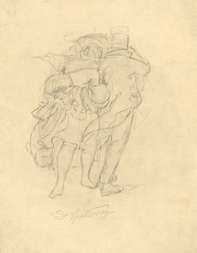 Bei Sturm und Regen, mediados-finales del siglo XIX, c1924 de Carl Spitzweg