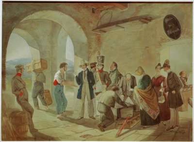 En la aduana de Carl Spitzweg