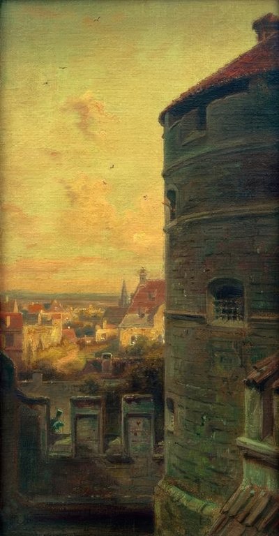 La torre de vigilancia en Rothenburg ob der Tauber de Carl Spitzweg