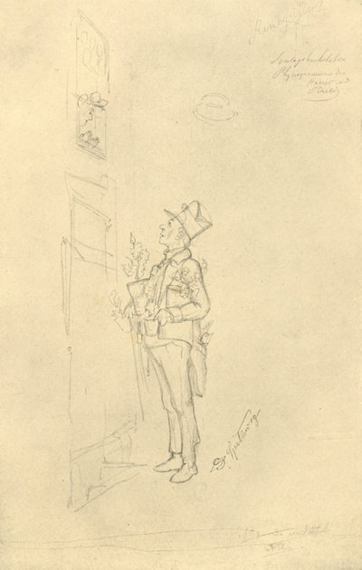 Der Gratulant, mediados-finales del siglo XIX, c. 1924 de Carl Spitzweg