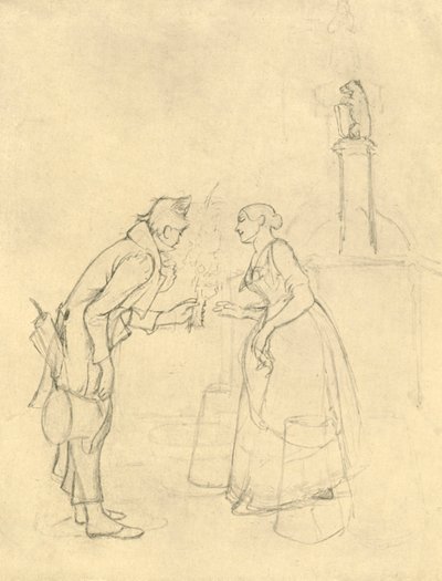 El pretendiente tímido, mediados-finales del siglo XIX, c1924 de Carl Spitzweg