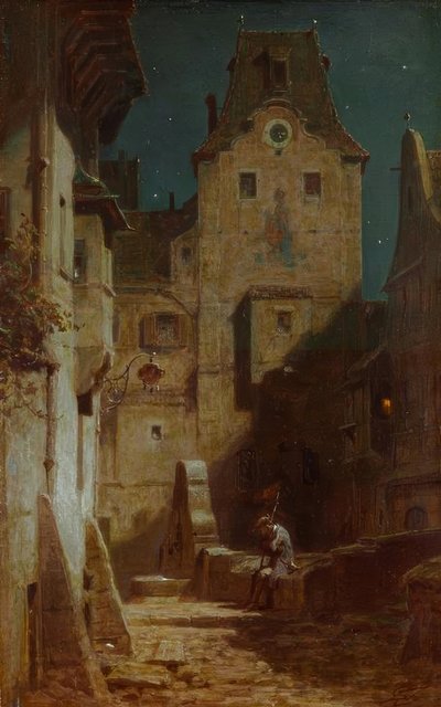 El vigilante nocturno dormido de Carl Spitzweg