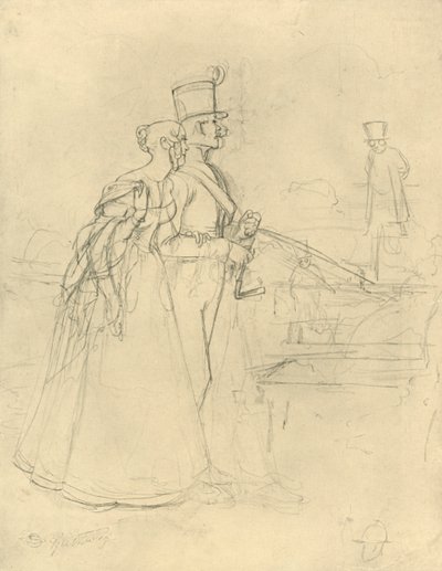 El encuentro, mediados-finales del siglo XIX, c1924 de Carl Spitzweg