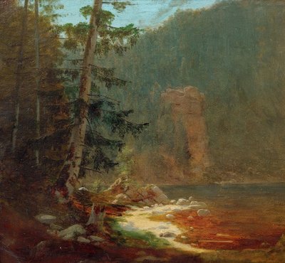 Desfiladero rocoso con arroyo cerca de Lenggries de Carl Spitzweg