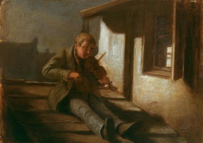 Violinista en el tejado de Carl Spitzweg