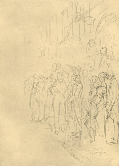 En espera de la procesión, mediados-finales del siglo XIX, c1924 de Carl Spitzweg