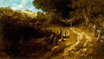 Camino a la iglesia en Dachau de Carl Spitzweg