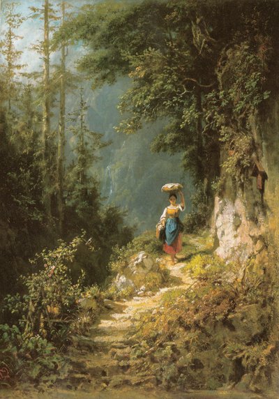 Niña con carga en la cabeza de Carl Spitzweg
