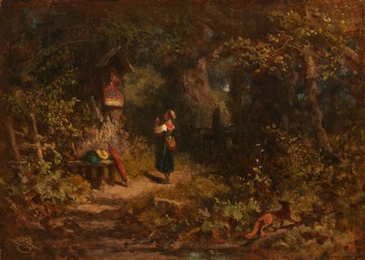 Marterl (Campesina orante) (óleo sobre lienzo) de Carl Spitzweg
